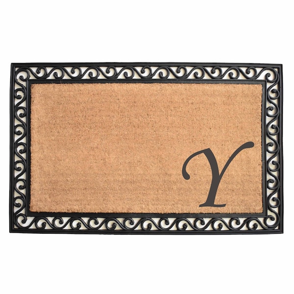 Calloway Mills Monogram Door Mat, Black, Natural, 30 in W x 48 in L 100063048Y - main